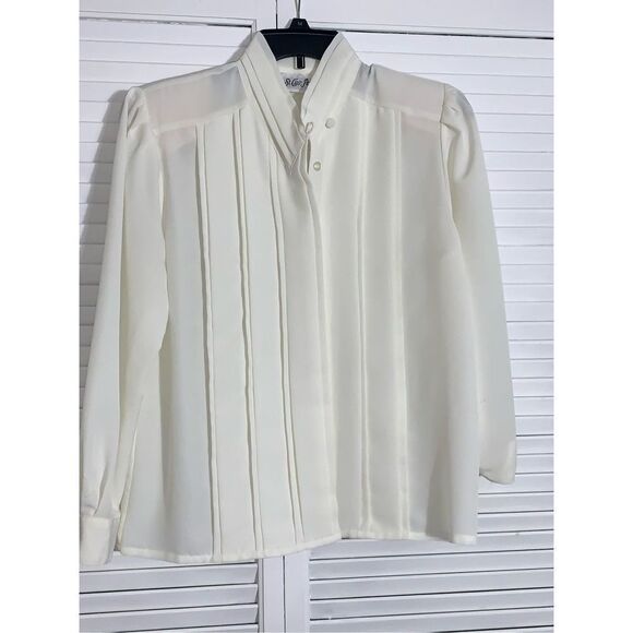 Vintage Chiffon Sheer Secretary Blouse 6P - Picture 1 of 9